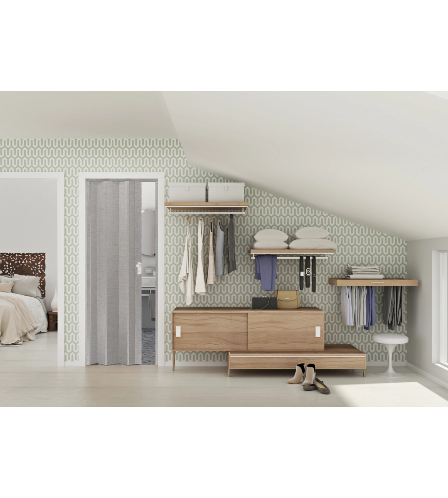 Porta a soffietto da interno "maya" grigio 83x214 cm
